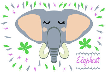 doodles cute animals collection elephant cute sticker