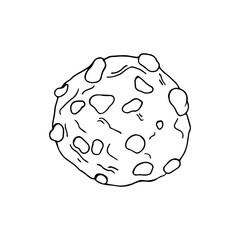 Vector image of doodle style cookies with chocolate drops 