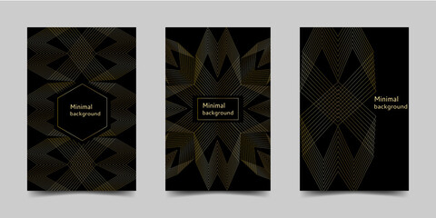 Fototapeta premium A set of covers in the style of Memphis. Vector abstract background with geometric shapes. Fashionable cover, banner, poster, booklet.