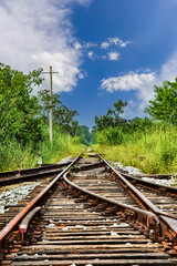 Abandoned railway tracks in the countryside, Guilin, Guangxi Province, China