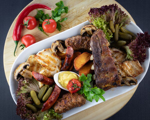 Assorted grill tray with vegetables