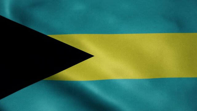 Flag of Bahamas, slow motion waving. Looping animation. Ideal for sport events, led screen, international competitions, motion graphics etc