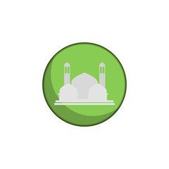 Ramadan Kareem illustration with Islamic symbol of crescent moon and mosque dome