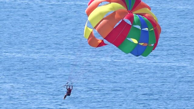 Parasailing above the beach