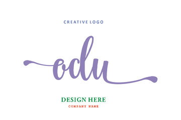 Fototapeta na wymiar ODU lettering logo is simple, easy to understand and authoritative