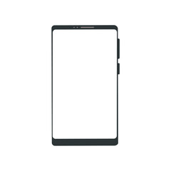 Blank, white, touch screen phone isolated on white background, eps 10. Front view. Vector illustration, flat minimal color faded design.