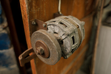 electric knife sharpening tool in the workshop
