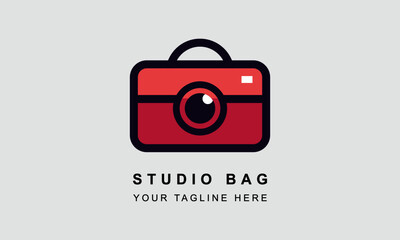 Studio Bag Logo Design Template. Camera Photography Bag logo.