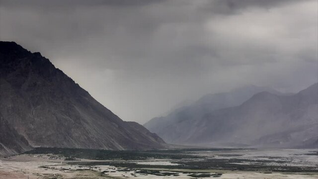 Time Lapse of a sand storm approaching Diskit village.