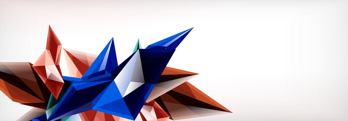 Vector 3d triangles and pyramids abstract background for business or technology presentations, internet posters or web brochure covers