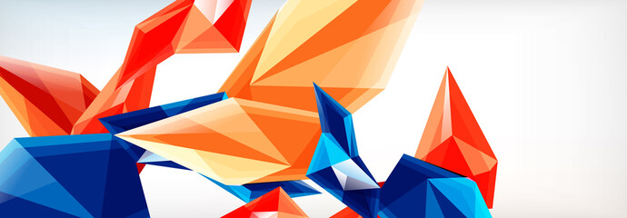 Vector 3d triangles and pyramids abstract background for business or technology presentations, internet posters or web brochure covers