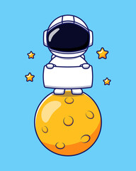 Cute astronaut in the moon
