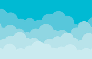 Cloud cartoon with blue sky background landscape vector