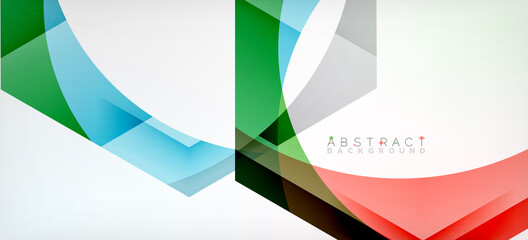 Obraz premium Transparent hexagons geometric shapes abstract background