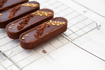 Salted caramel dark chocolate tart, pie