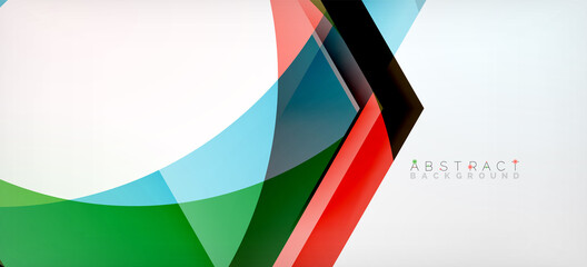 Obraz premium Transparent hexagons geometric shapes abstract background