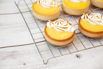 Fresh homemade lemon meringue tart, pie