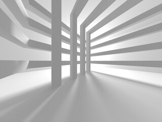 Fototapeta premium Illuminated corridor interior design. Empty Room Interior Background