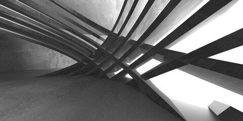 Obraz premium Abstract architecture background. Empty rough concrete interior