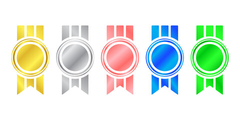 shiny medal vector ornament design template set collection, colorful