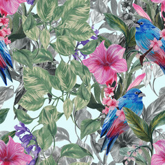 Beautiful seamless pattern with floral background.
