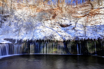真冬の軽井沢白糸の滝