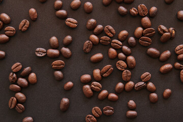 Close up of roasted coffee beans background