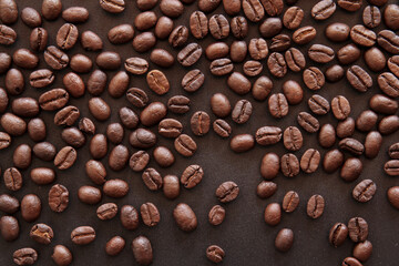 Close up of roasted coffee beans background