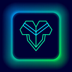 Glowing neon line Traditional mexican poncho clothing icon isolated on black background. Colorful outline concept. Vector