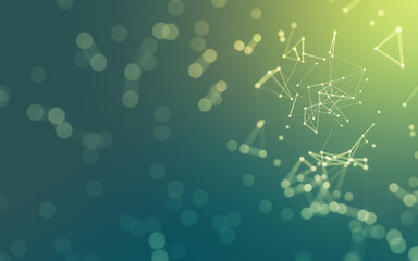 3d Abstract background. Molecules technology with polygonal shapes, connecting dots and lines.