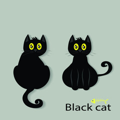 Cute black cat male model.