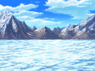 雪山
凍った地面