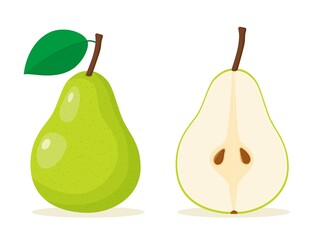 Green pear food icon.