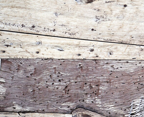 Texture of vintage wood boards of white and brown color