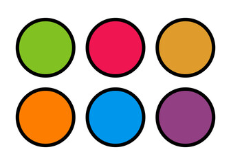 Set of colorful circle frame, circle icon or logo background design elements - Vector