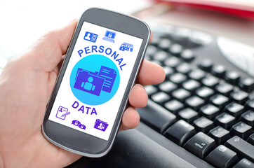 Personal data concept on a smartphone