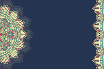 Vector ornamental background with mandala - obrazy, fototapety, plakaty