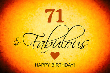 71st birthday card wishes illustration