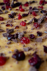 dough with fillings of cherry and choclate