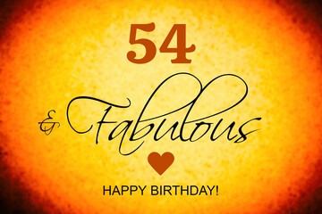 54th birthday card wishes illustration