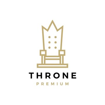 throne crown king logo vector icon illustration