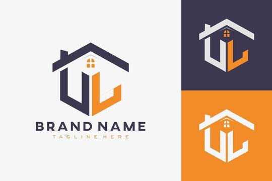 hexagon VL house monogram logo for real estate, property, construction business identity. box shaped home initiral with fav icons vector graphic template