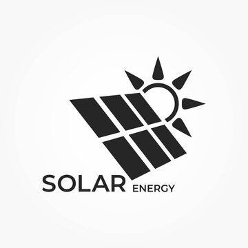 solar energy logo. eco, environment, sustainable and renewable energy symbol. solar panel vector image