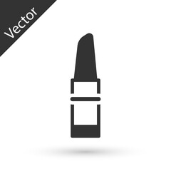 Grey Lipstick icon isolated on white background. Vector