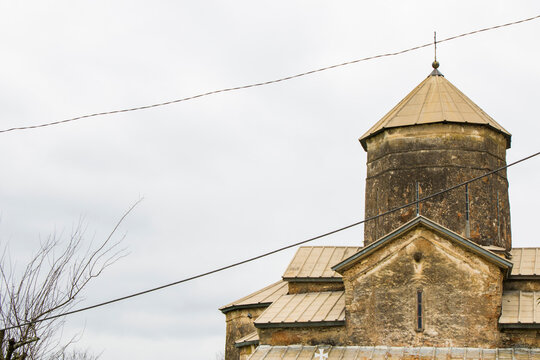 Old Georgian church in Georgia. Old architecture and nature.