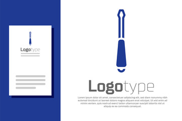 Blue Screwdriver icon isolated on white background. Service tool symbol. Logo design template element. Vector