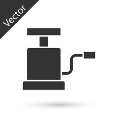 Grey Car air pump icon isolated on white background. Vector