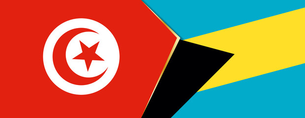 Tunisia and The Bahamas flags, two vector flags.