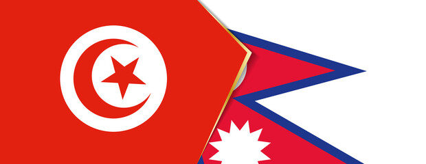 Tunisia and Nepal flags, two vector flags.