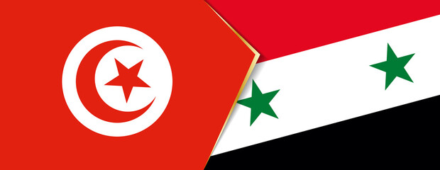 Tunisia and Syria flags, two vector flags.